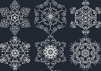White Ornamental White Snowflakes - бесплатный vector #401567